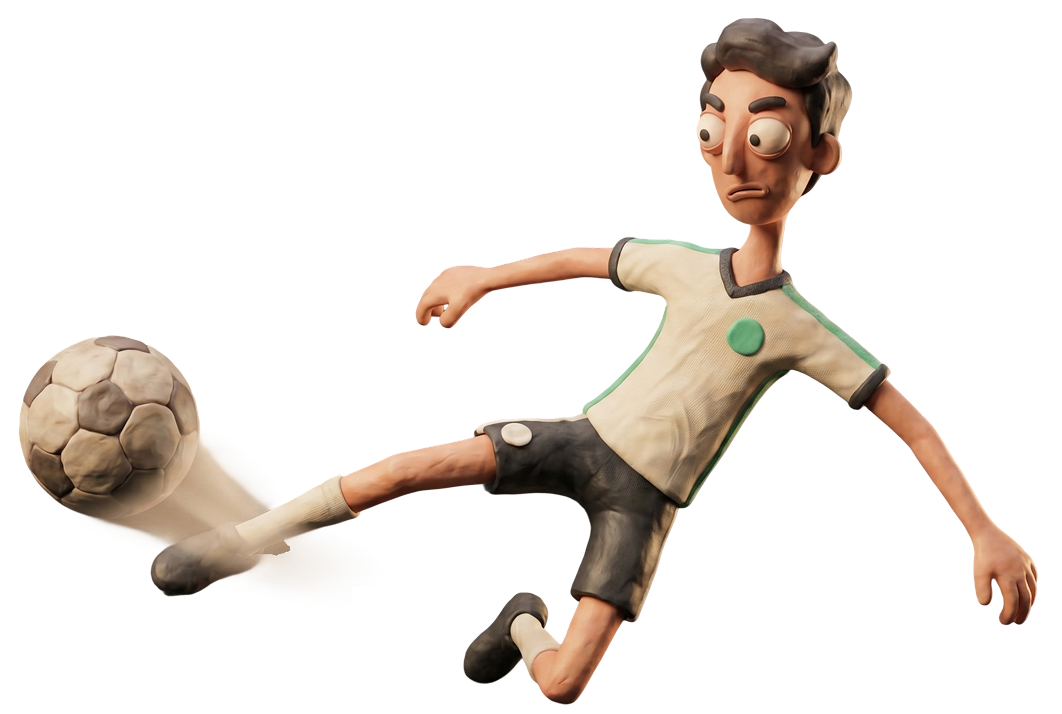 Footballer striking the ball